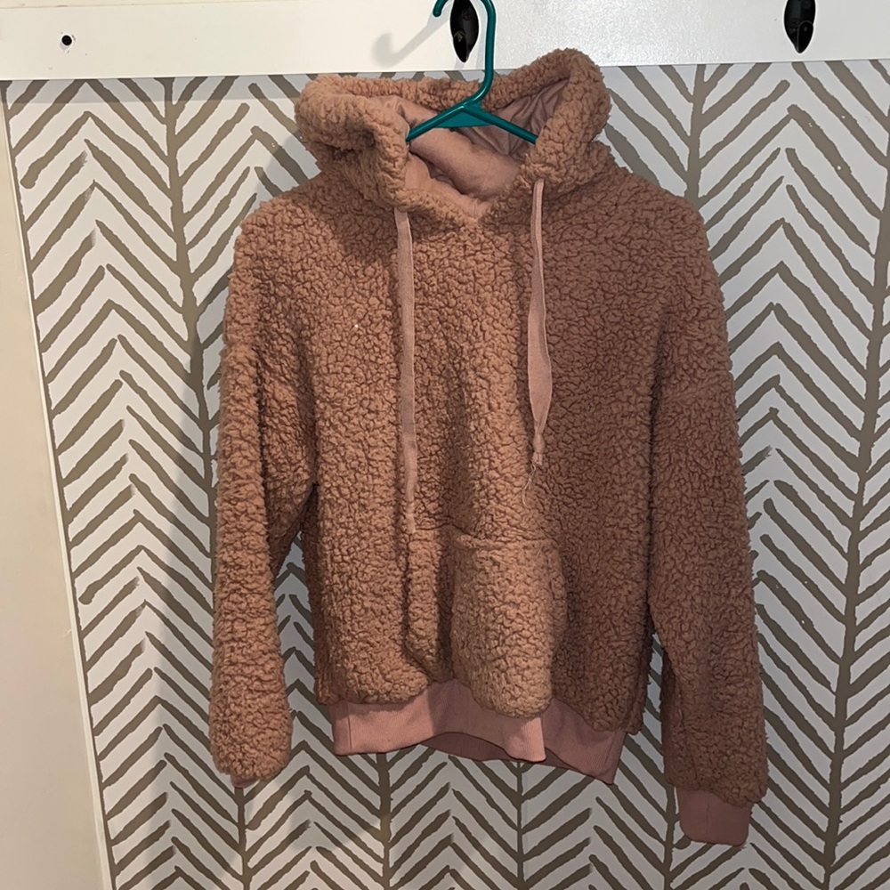 Pink hooded sweater